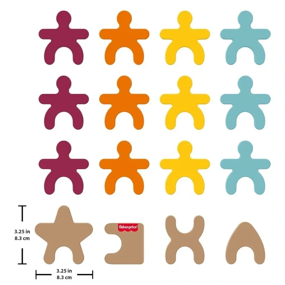 Fisher-Price Wood Montessori Toy Stacking Shapes NEW Colorful Stacking Figures